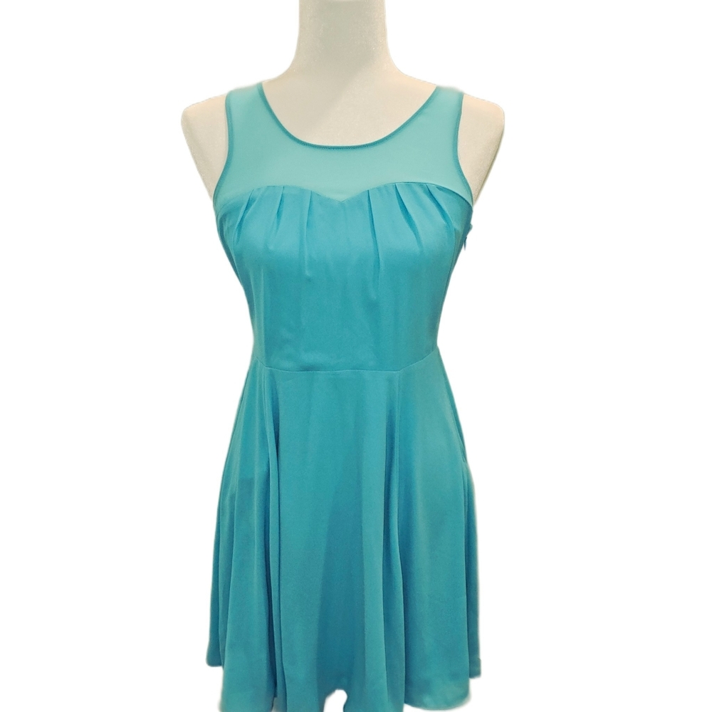 Express Teal Sleeveless Mini Dress - Size 4 Summer Palette  Fit And Flare